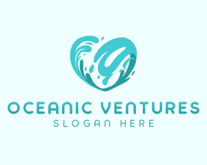 Blue Heart Wave logo design