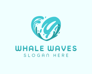 Blue Heart Wave logo design