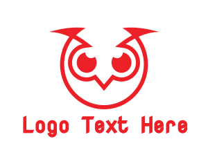 Red Bird - Abstract Red Owl logo design