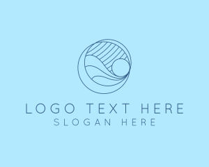 Island - Summer Wave Surfing logo design