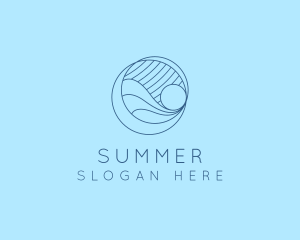 Summer Wave Surfing logo design