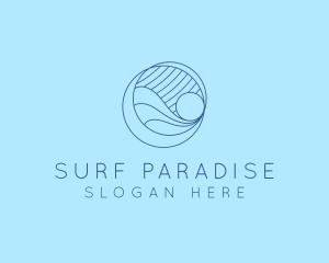 Summer Wave Surfing logo design