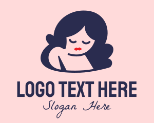Face - Sad Woman Cartoon logo design