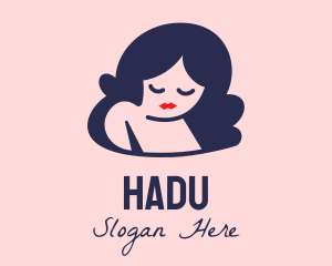 Sad Woman Cartoon  logo design