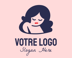 Hair Salon - Sad Woman Cartoon logo design