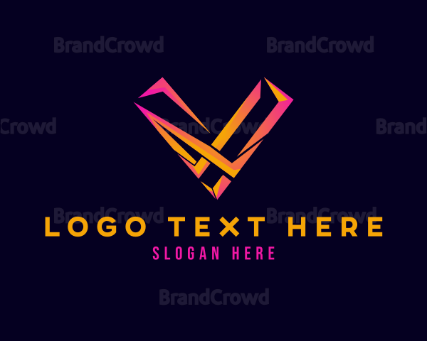 Modern Futuristic Tech Letter V Logo