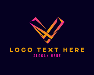 Online - Modern Futuristic Tech Letter V logo design