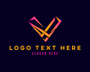 Modern Futuristic Tech Letter V Logo