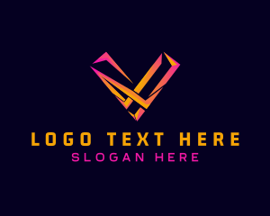 Clan - Modern Futuristic Tech Letter V logo design