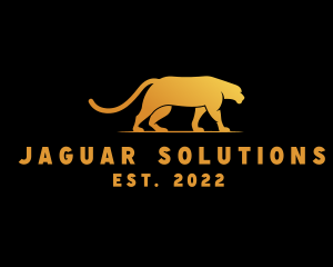 Golden Wild Jaguar logo design