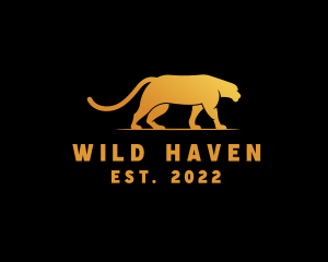 Golden Wild Jaguar logo design