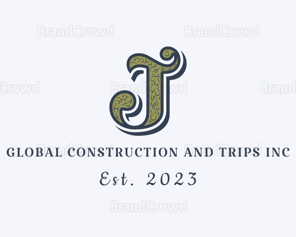 Ornate Decorative Company Letter J Logo