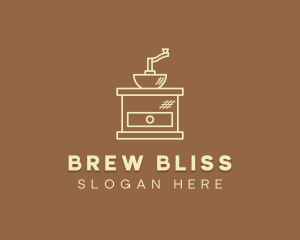 Cream Coffee Grinder logo design