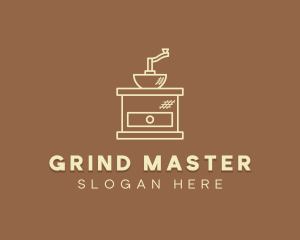 Grinder - Cream Coffee Grinder logo design