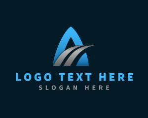 Road - Logistics Express Letter A logo design