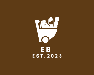 Canned Food - Grocery Shopping Cart logo design