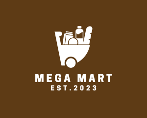 Hypermarket - Grocery Shopping Cart logo design