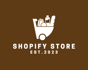 Grocery Shopping Cart logo design