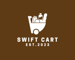 Grocery Shopping Cart logo design