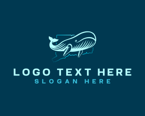 Map - Ocean Whale Connecticut logo design