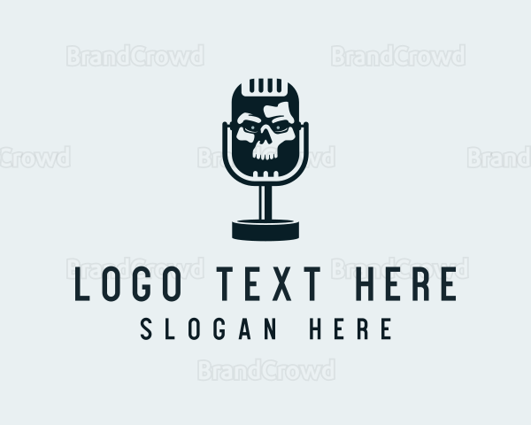 Skull Podcast Mic Logo