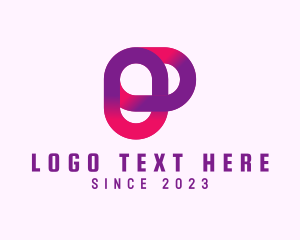 Letter Rp - Marketing Digital Gradient Letter P logo design