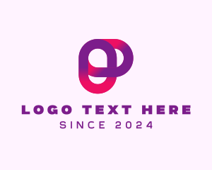 Letter Rp - Marketing Digital Gradient Letter P logo design
