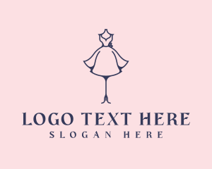 Sewing - Elegant Fashion Dress Mannequin logo design