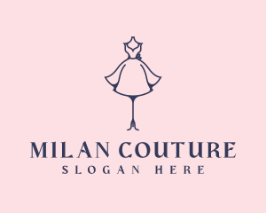 Elegant Fashion Dress Mannequin logo design