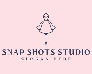 Needlecraft - Elegant Fashion Dress Mannequin logo design
