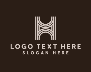 Letter H - Industrial Builder Stripe logo design