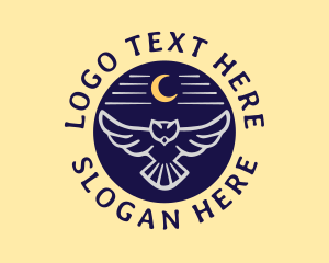 Fly - Flying Owl Moon logo design