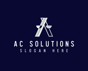 Law Scale Letter A logo design