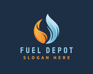 Gas - Heat Cold Gas Flame logo design