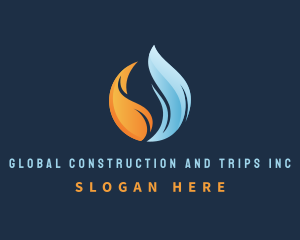 3d - Heat Cold Gas Flame logo design