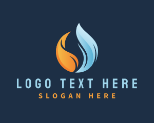 Blue Flame - Heat Cold Gas Flame logo design