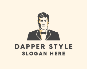 Dapper - Handsome Man Fashion Tuxedo logo design