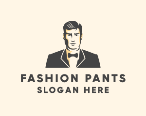 Handsome Man Fashion Tuxedo logo design