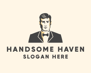 Handsome - Handsome Man Fashion Tuxedo logo design