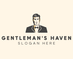 Men - Handsome Man Fashion Tuxedo logo design