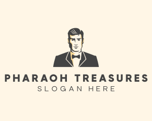 Handsome Man Fashion Tuxedo logo design