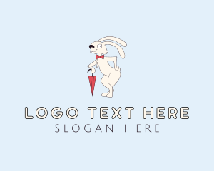 Hopping - Bunny Rabbit Umbrella logo design