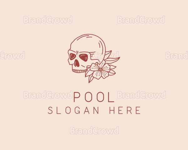 Calavera Flower Skull Logo