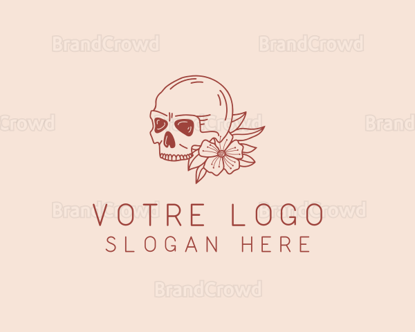 Calavera Flower Skull Logo