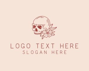 Calavera - Calavera Flower Skull logo design