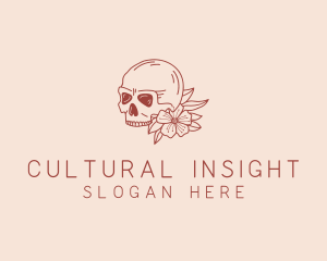 Calavera Flower Skull logo design