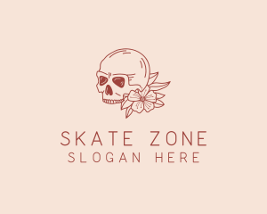 Calavera Flower Skull logo design