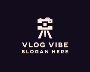 Vlogging - Camera Tripod Photographer logo design