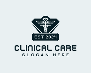 Wellness Clinic Caduceus logo design