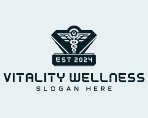 Wellness Clinic Caduceus logo design